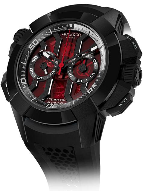 Review Jacob & Co Epic x EC311.21.SB.RB.A Chrono Black Titanium Replica watch